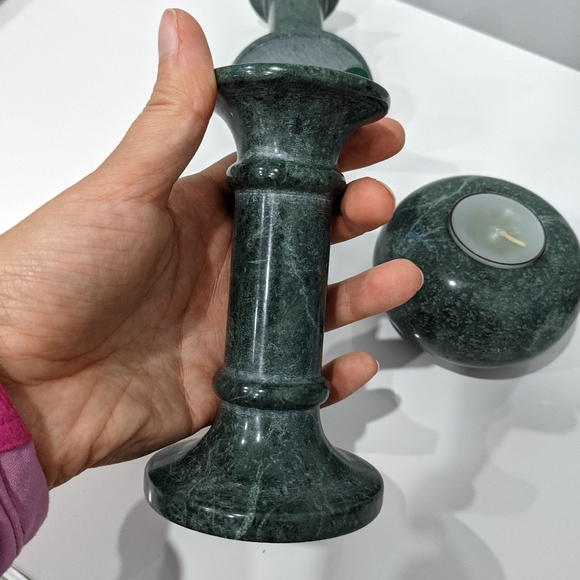 Vintage Accents Vintage Green Marble Candle Holders Poshmark